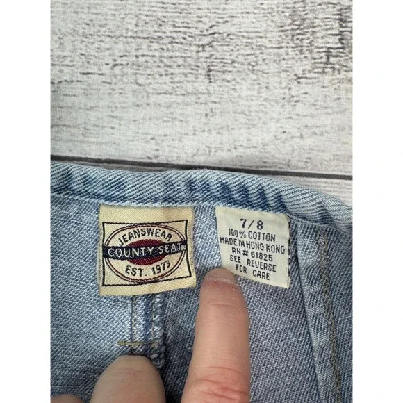 Vintage Jeans Wear Women High Waisted Denim Shorts Light Wash Button Fly Blue - Picture 5 of 8